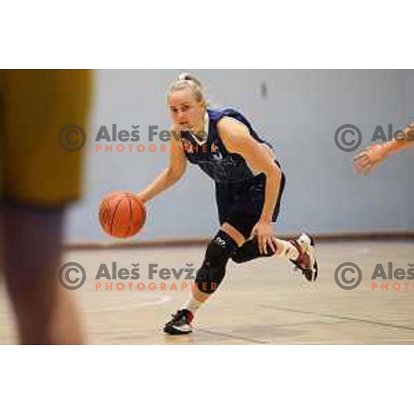 action during 1.SKL women basketball match between Domzale and Pro bit Konjice in Domzale, Slovenia on October 2, 2021