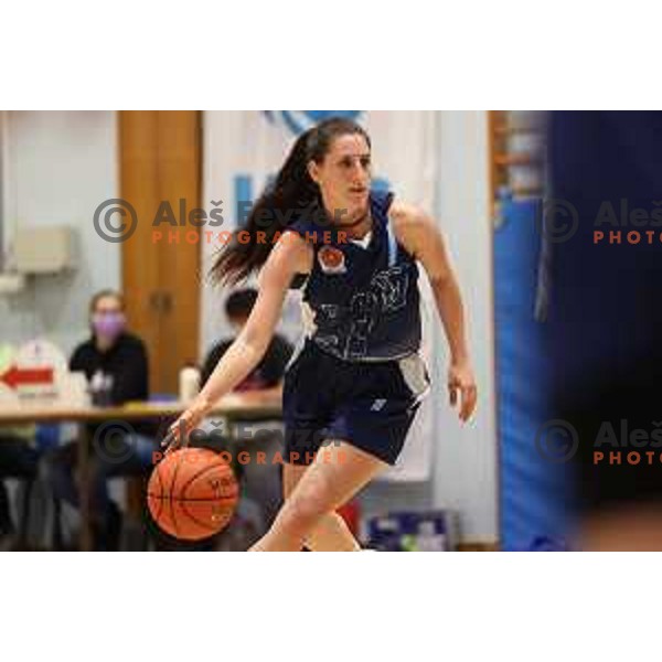 action during 1.SKL women basketball match between Domzale and Pro bit Konjice in Domzale, Slovenia on October 2, 2021