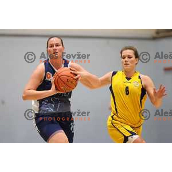 action during 1.SKL women basketball match between Domzale and Pro bit Konjice in Domzale, Slovenia on October 2, 2021