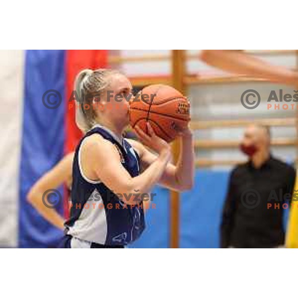 action during 1.SKL women basketball match between Domzale and Pro bit Konjice in Domzale, Slovenia on October 2, 2021