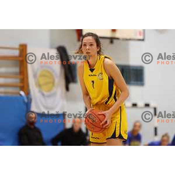 action during 1.SKL women basketball match between Domzale and Pro bit Konjice in Domzale, Slovenia on October 2, 2021