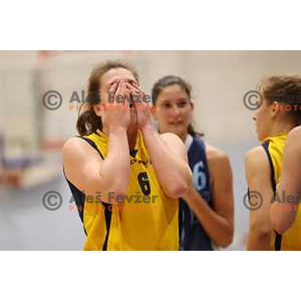action during 1.SKL women basketball match between Domzale and Pro bit Konjice in Domzale, Slovenia on October 2, 2021