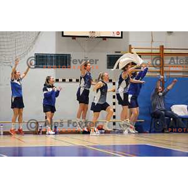 action during 1.SKL women basketball match between Domzale and Pro bit Konjice in Domzale, Slovenia on October 2, 2021
