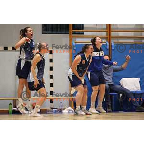 action during 1.SKL women basketball match between Domzale and Pro bit Konjice in Domzale, Slovenia on October 2, 2021