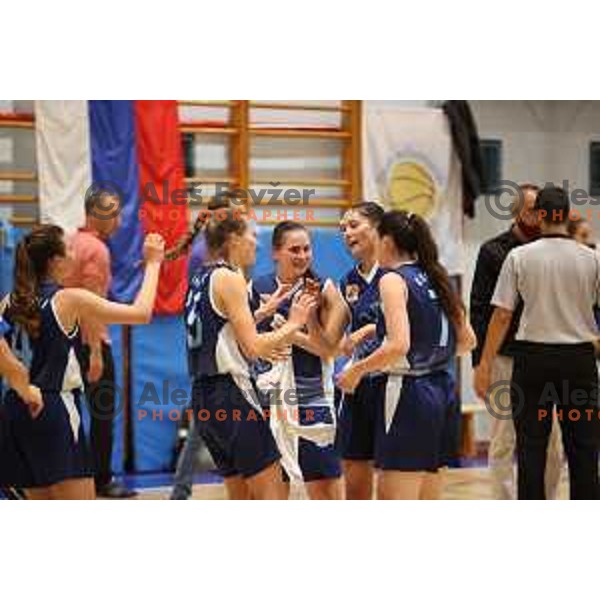 action during 1.SKL women basketball match between Domzale and Pro bit Konjice in Domzale, Slovenia on October 2, 2021