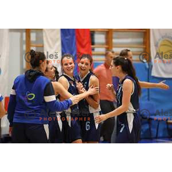 action during 1.SKL women basketball match between Domzale and Pro bit Konjice in Domzale, Slovenia on October 2, 2021