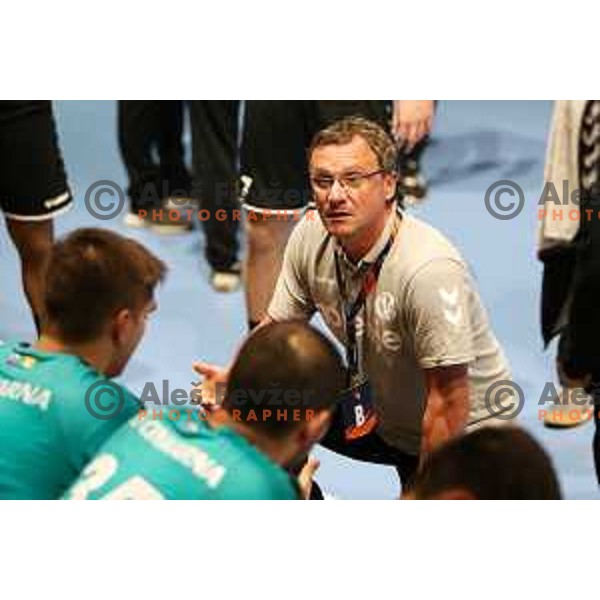 Zoran Jovicic in action during EHF European league match between Gorenje Velenje and Magdeburg in Velenje, Slovenia on October 19, 2021