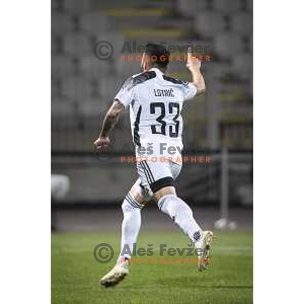 Mitja Lotric of Mura scores goal during UEFA Europa Conference League football match between NS Mura and Stade Rennais FC in Ljudski vrt, Maribor, Slovenia on October 21, 2021