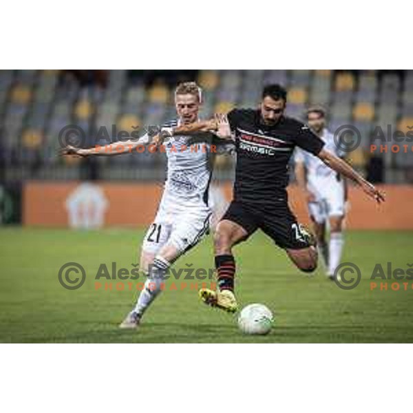 Zan Karnicnik in action during UEFA Europa Conference League football match between NS Mura and Stade Rennais FC in Ljudski vrt, Maribor, Slovenia on October 21, 2021