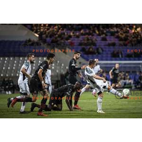 Klemen Sturm in action during UEFA Europa Conference League football match between NS Mura and Stade Rennais FC in Ljudski vrt, Maribor, Slovenia on October 21, 2021