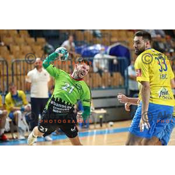 Aljaz Jesenko in action during 1.NLB leasing league handball match between Celje PL and Loka in Celje, Slovenia on Oktober 22, 2021