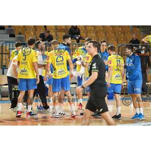 In action during 1.NLB leasing league handball match between Celje PL and Loka in Celje, Slovenia on Oktober 22, 2021