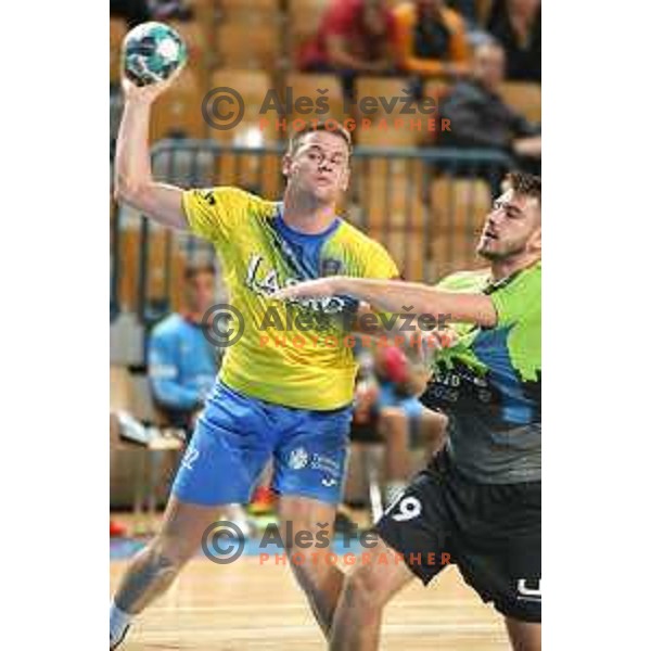 Radojica Cepic in action during 1.NLB leasing league handball match between Celje PL and Loka in Celje, Slovenia on Oktober 22, 2021