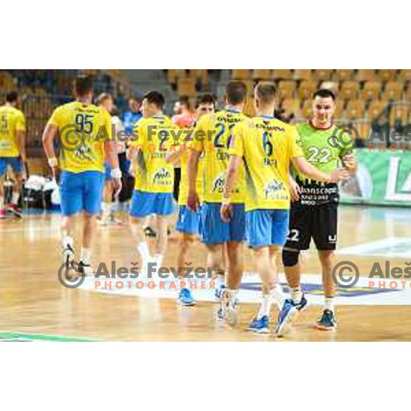 In action during 1.NLB leasing league handball match between Celje PL and Loka in Celje, Slovenia on Oktober 22, 2021