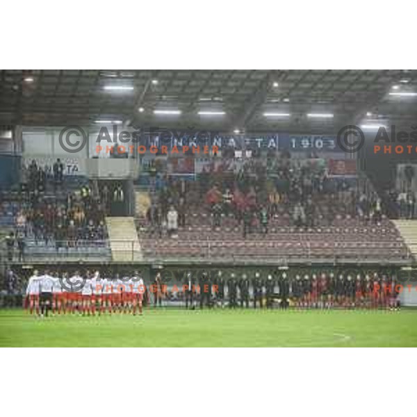Players of Wales during UEFA Women\'s World Cup 2023 qualifiers football match between Slovenia and Wales in Sportni park Lendava, Slovenia on October 22, 2021. Photo: Jure Banfi/www.alesfevzer.com