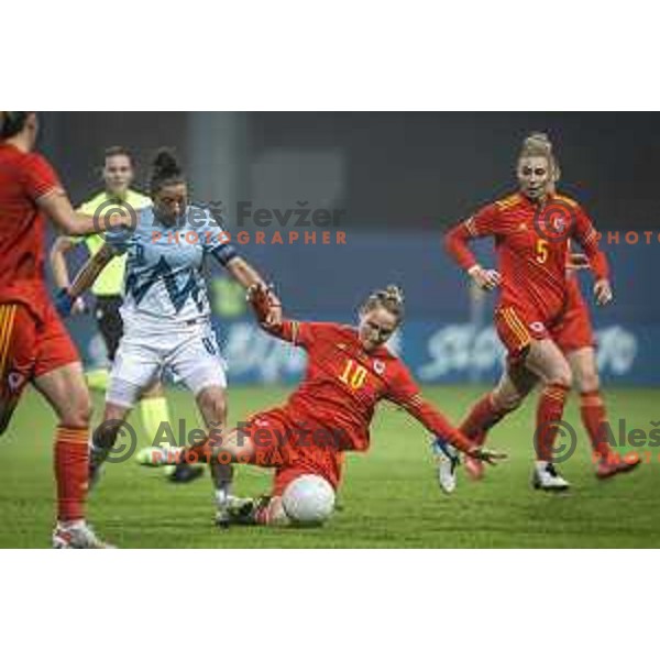 in action during UEFA Women\'s World Cup 2023 qualifiers football match between Slovenia and Wales in Sportni park Lendava, Slovenia on October 22, 2021. Photo: Jure Banfi/www.alesfevzer.com