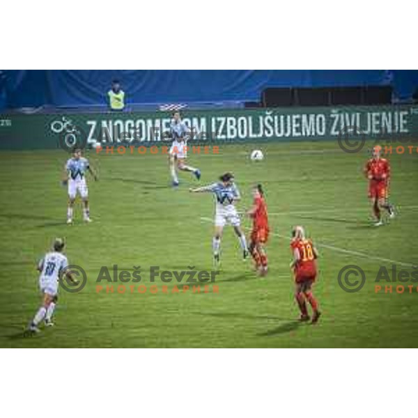 in action during UEFA Women\'s World Cup 2023 qualifiers football match between Slovenia and Wales in Sportni park Lendava, Slovenia on October 22, 2021. Photo: Jure Banfi/www.alesfevzer.com