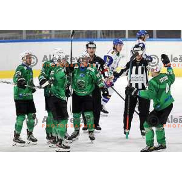 of SZ Olimpija in action during IceHL match between SZ Olimpija and VSV Villach in Ljubljana, Slovenia on October 22, 2021