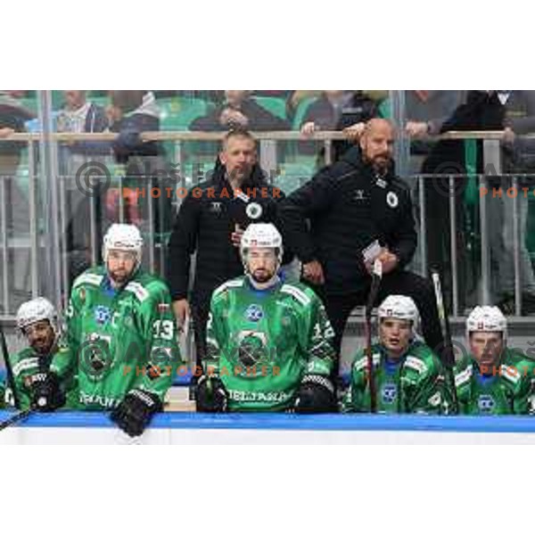 Mitja Sivic of SZ Olimpija in action during IceHL match between SZ Olimpija and VSV Villach in Ljubljana, Slovenia on October 22, 2021