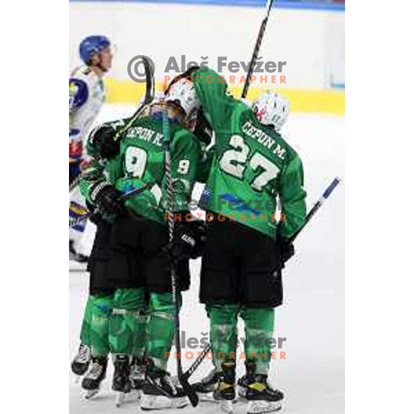 of SZ Olimpija in action during IceHL match between SZ Olimpija and VSV Villach in Ljubljana, Slovenia on October 22, 2021