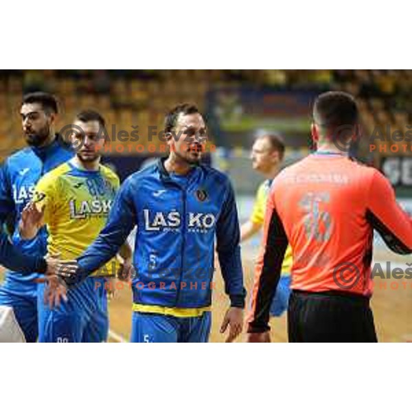 In action during 1.NLB leasing league handball match between Celje PL and Loka in Celje, Slovenia on Oktober 22, 2021