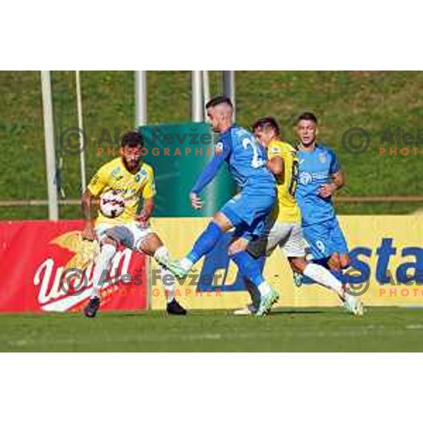 In action during Prva Liga Telemach football match between Bravo and Domzale in Ljubljana, Slovenia on October 23, 2021
