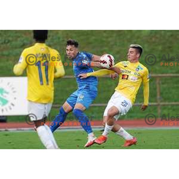 in action during Prva Liga Telemach football match between Bravo and Domzale in Ljubljana, Slovenia on October 23, 2021