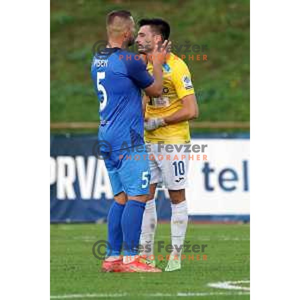 in action during Prva Liga Telemach football match between Bravo and Domzale in Ljubljana, Slovenia on October 23, 2021