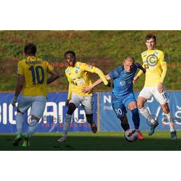 in action during Prva Liga Telemach football match between Bravo and Domzale in Ljubljana, Slovenia on October 23, 2021