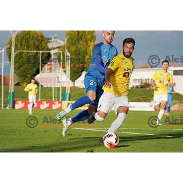 in action during Prva Liga Telemach football match between Bravo and Domzale in Ljubljana, Slovenia on October 23, 2021