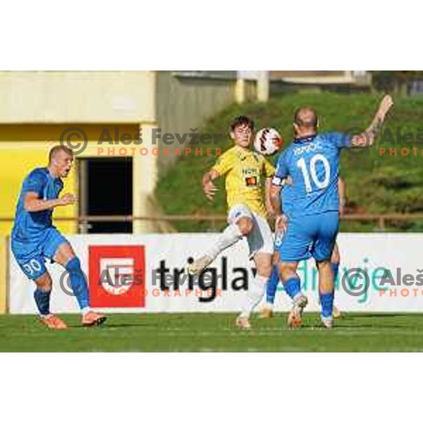 in action during Prva Liga Telemach football match between Bravo and Domzale in Ljubljana, Slovenia on October 23, 2021