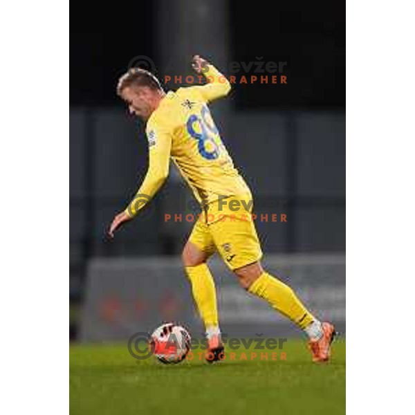 Slobodan Vuk of Domzale in action during Prva Liga Telemach football match between Domzale and Koper in Domzale, Slovenia on October 17, 2021
