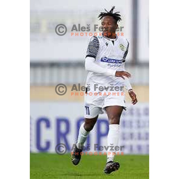 Bede Osuji in action during Prva Liga Telemach football match between Domzale and Koper in Domzale, Slovenia on October 17, 2021