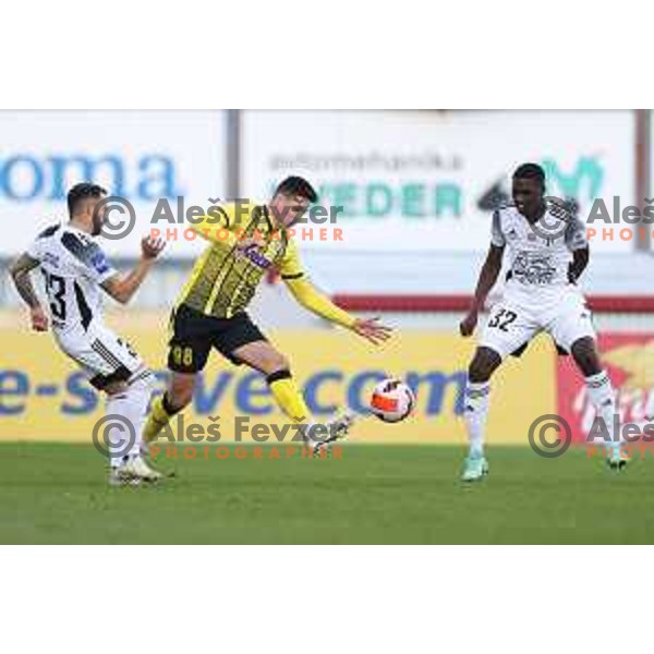 In action during Prva Liga Telemach football match between Kalcer Radomlje and Mura in Domzale, Slovenia on October 24, 2021