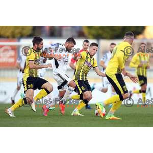 In action during Prva Liga Telemach football match between Kalcer Radomlje and Mura in Domzale, Slovenia on October 24, 2021