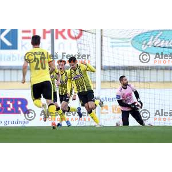 In action during Prva Liga Telemach football match between Kalcer Radomlje and Mura in Domzale, Slovenia on October 24, 2021