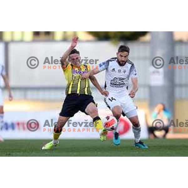 In action during Prva Liga Telemach football match between Kalcer Radomlje and Mura in Domzale, Slovenia on October 24, 2021