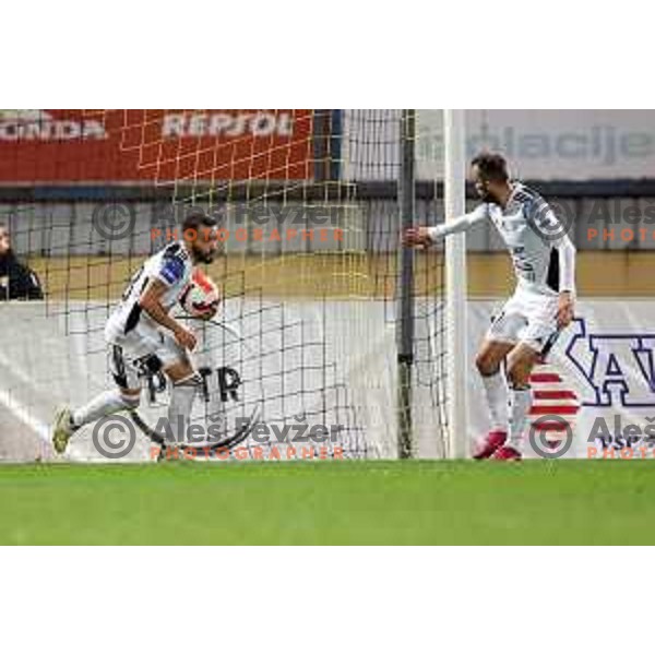 In action during Prva Liga Telemach football match between Kalcer Radomlje and Mura in Domzale, Slovenia on October 24, 2021