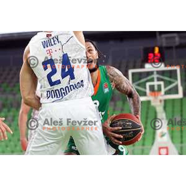 Zach Auguste of Cedevita Olimpija in action during ABA league regular season basketball match between Cedevita Olimpija and Buducnost Voli in Stozice, Arena, Ljubljana, Slovenia on October 24, 2021