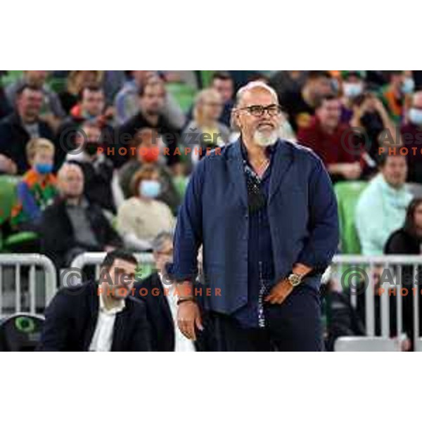 Aleksandar Dzikic in action during ABA league regular season basketball match between Cedevita Olimpija and Buducnost Voli in Stozice, Arena, Ljubljana, Slovenia on October 24, 2021