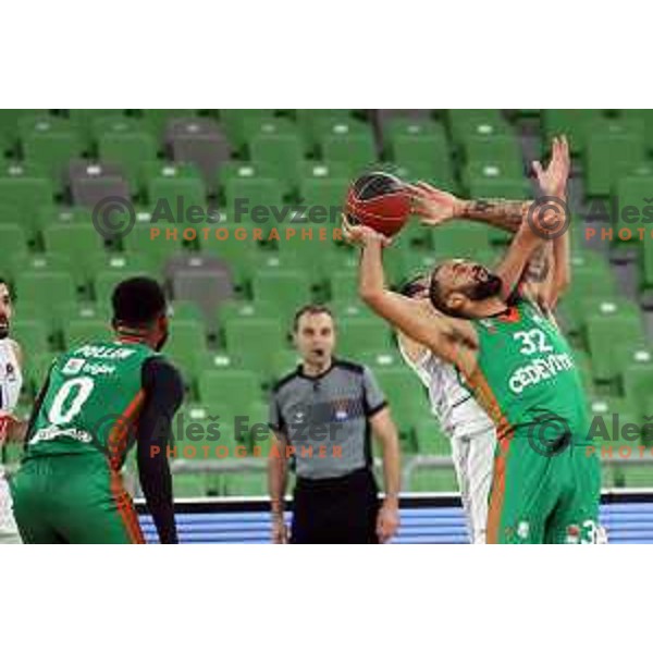 Of Cedevita Olimpija in action during ABA league regular season basketball match between Cedevita Olimpija and Buducnost Voli in Stozice, Arena, Ljubljana, Slovenia on October 24, 2021