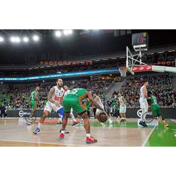 Justin Cobbs of Cedevita Olimpija in action during ABA league regular season basketball match between Cedevita Olimpija and Buducnost Voli in Stozice, Arena, Ljubljana, Slovenia on October 24, 2021