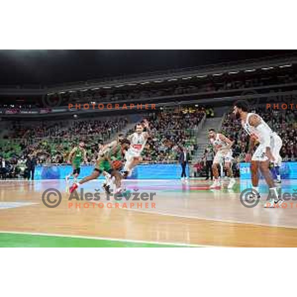 Of Cedevita Olimpija in action during ABA league regular season basketball match between Cedevita Olimpija and Buducnost Voli in Stozice, Arena, Ljubljana, Slovenia on October 24, 2021