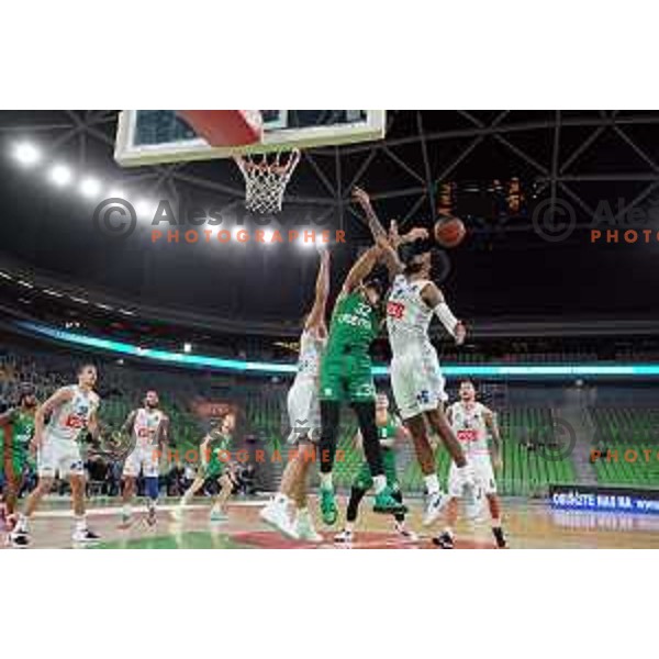 Of Cedevita Olimpija in action during ABA league regular season basketball match between Cedevita Olimpija and Buducnost Voli in Stozice, Arena, Ljubljana, Slovenia on October 24, 2021