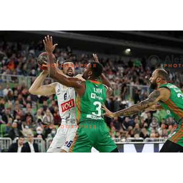 Of Cedevita Olimpija in action during ABA league regular season basketball match between Cedevita Olimpija and Buducnost Voli in Stozice, Arena, Ljubljana, Slovenia on October 24, 2021