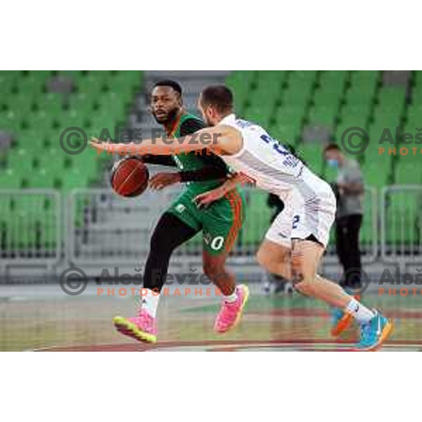 Jacob Pullen of Cedevita Olimpija in action during ABA league regular season basketball match between Cedevita Olimpija and Buducnost Voli in Stozice, Arena, Ljubljana, Slovenia on October 24, 2021
