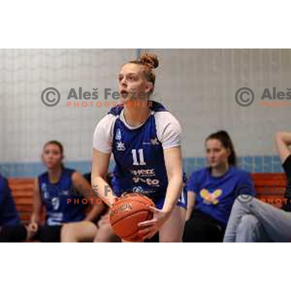 Alina Kvrgic in action during 1.SKL women basketball match between Akson Ilirija and Triglav in Ljubljana, Slovenia on October 23, 2021