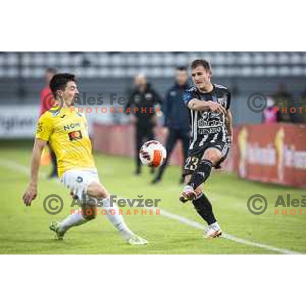 Martin Kramaric vs Klemen Sturm in action during Slovenian Cup 2022 football match between Mura and Bravo in Fazanerija, Murska Sobota, Slovenia on October 27, 2021. Photo: Jure Banfi/www.alesfevzer.com