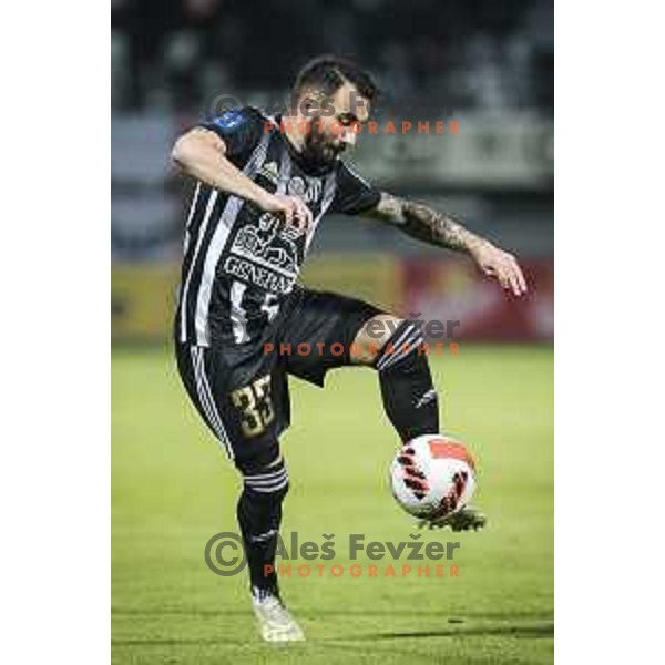 Mitja Lotric in action during Slovenian Cup 2022 football match between Mura and Bravo in Fazanerija, Murska Sobota, Slovenia on October 27, 2021