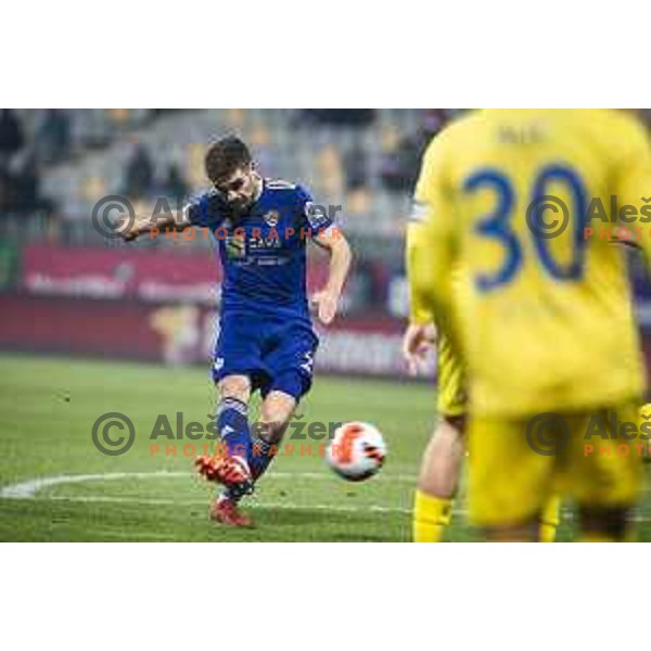 Blaz Vrhovec in action during Slovenian Cup 2021/22 football match between Maribor and Domzale in Ljudski vrt, Maribor, Slovenia on October 28, 2021